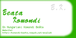 beata komondi business card