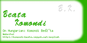 beata komondi business card